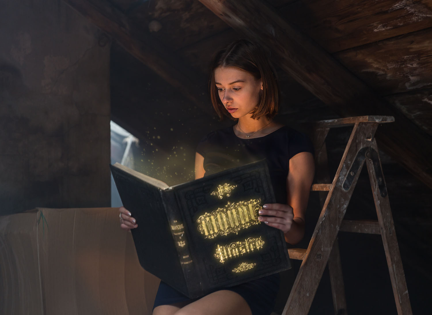 Girl with magical book